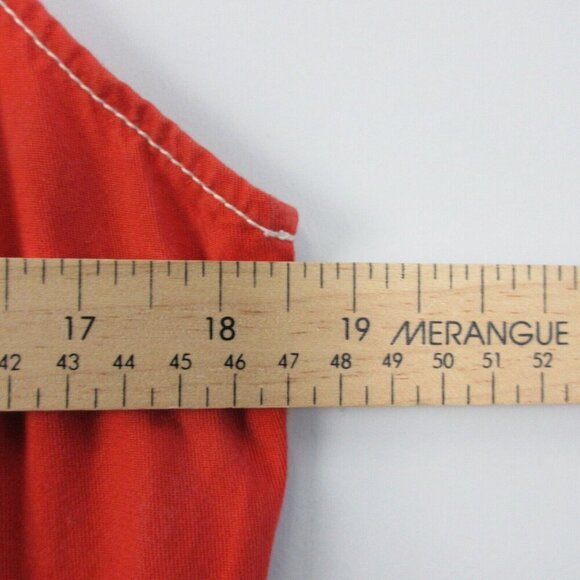 Anthropologie Maeve Bileu Dress 14 Orange Asymmetrical Cotton Flare Summer 286 - Picture 11 of 14